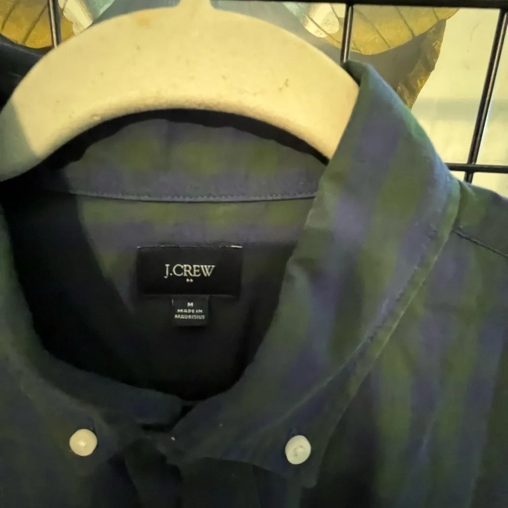 J. Crew Green and Blue Casual Button Down Shirts